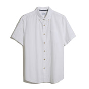 Seersucker Button-Down Short Sleeve Shirt In Bright White