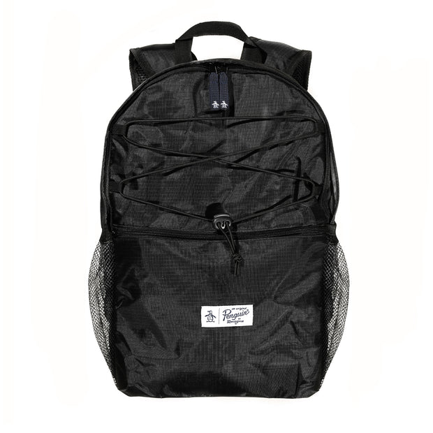 Nessa Rip Stop Backpack With Bungee Cord In Black