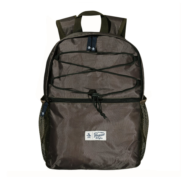 Nessa Rip Stop Backpack With Bungee Cord In Olive