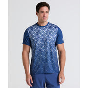 Blocked Graphic Performance Tennis T-Shirt (True Navy) Front