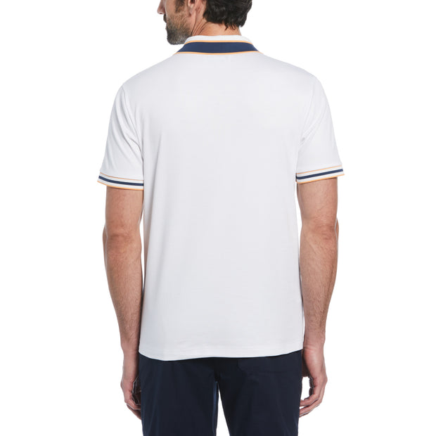 Interlock Novelty Collar Polo Shirt In Bright White