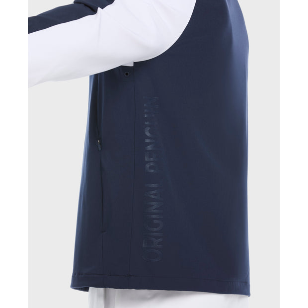 Quarter Zip Colour Block Golf Jacket (Black Iris) Side Detail