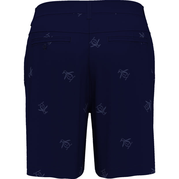 Pete Embroidered Flat Front Golf Shorts In Black Iris