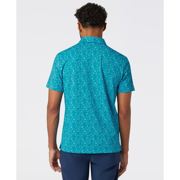 Sake-Tini Print Golf Polo (Caribbean Sea) Back