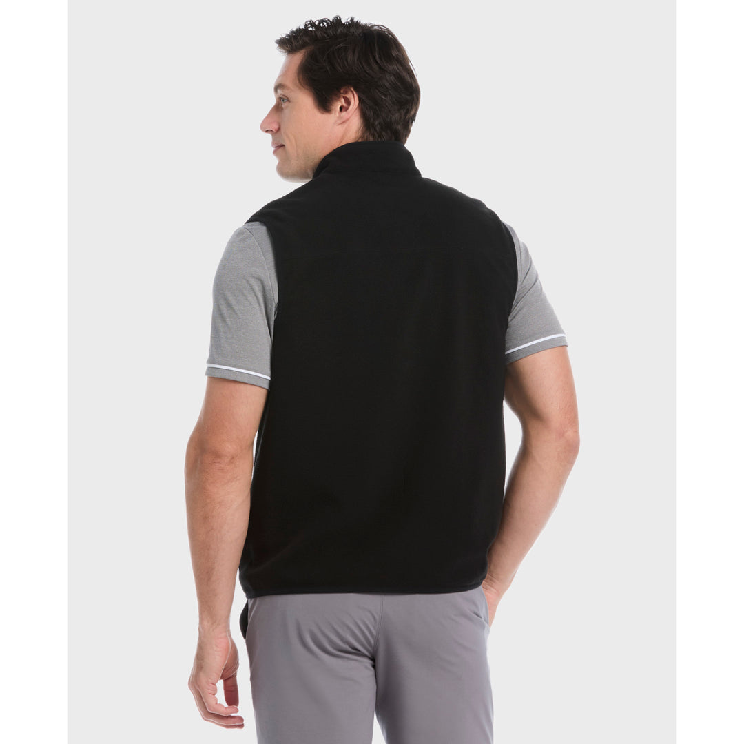 Mixed Media Reversible Fleece Vest In Black | Original Penguin®
