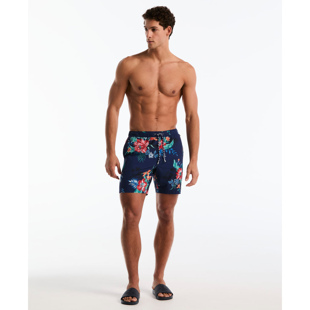 Floral Hawaiian Print Swim Shorts Depths