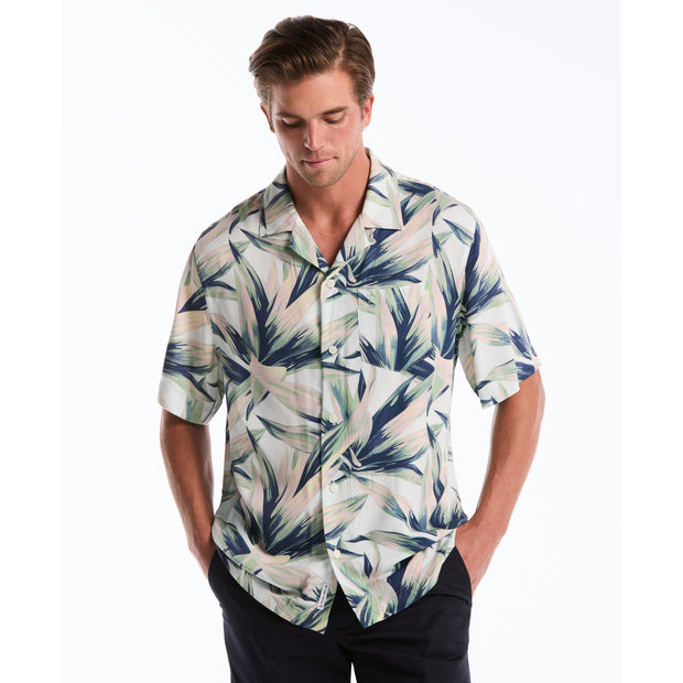 succulent button up shirt Succulent Print Short Sleeve Shirt In White