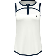 Womens Contrast Binding Bow Golf Shirt In Bright White
