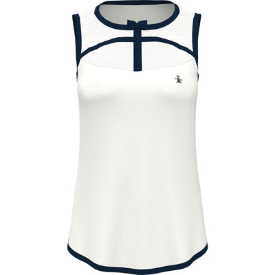 Women's Contrast Binding Bow Golf Shirt In Bright White