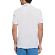 Space Dye Mesh Polo Shirt In Bright White