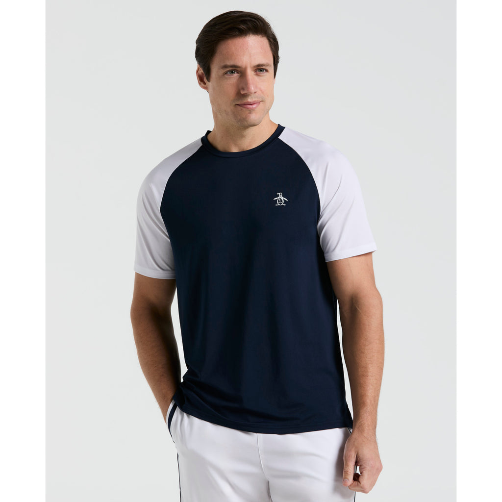 Blocked Performance Tennis T Shirt Iris