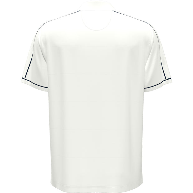 Piped Performance Quarter Zip Tennis Polo Shirt In Bright White