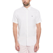 Ecovero Oxford Stretch Short Sleeve Button-Down Shirt In Bright White