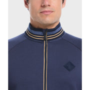 Knitted Track Jacket (Black Iris Bijou Heather) Detail