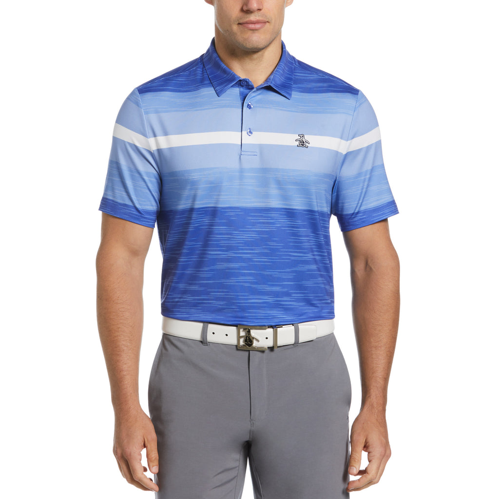 Block Engineered Marl Stripe Golf Polo Shirt Amparo