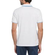 Jacquard Front Interlock Polo Shirt In Bright White