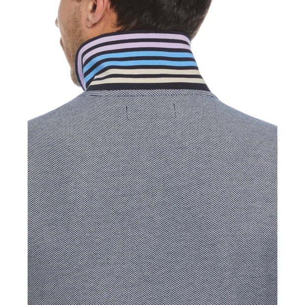 Short Sleeve Birdseye Polo Shirt In Dark Sapphire