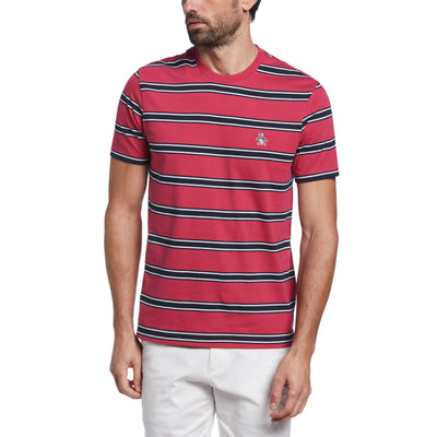 Auto Stripe Earl Short Sleeve T-Shirt In Sangria | Outlet
