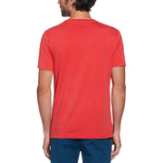 Embroidered Penguin Graphic T-Shirt In Racing Red