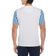 Geo Print Performance Short Sleeve Tennis T-Shirt In Bright White