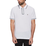 Organic Cotton Bentley Mesh Short Sleeve Polo Shirt In Bright White