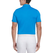 Pete On The Course Print Short Sleeve Golf Polo Shirt In Mediterranean Blue