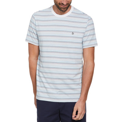 Coolmax® Blend Stripe T-Shirt In Bright White