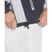 1/4 Zip Color Block Long Sleeve Golf Windbreaker Jacket In Black Iris/Pearl Bl