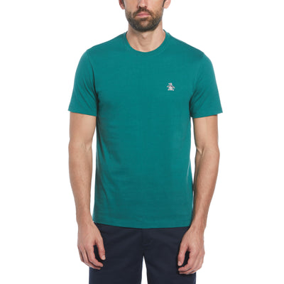 Tipped Ringer Sticker Pete T-Shirt In Antique Green