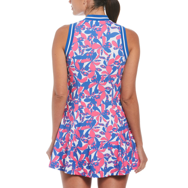 Women's Floral Print Golf Dress In Cheeky Pink