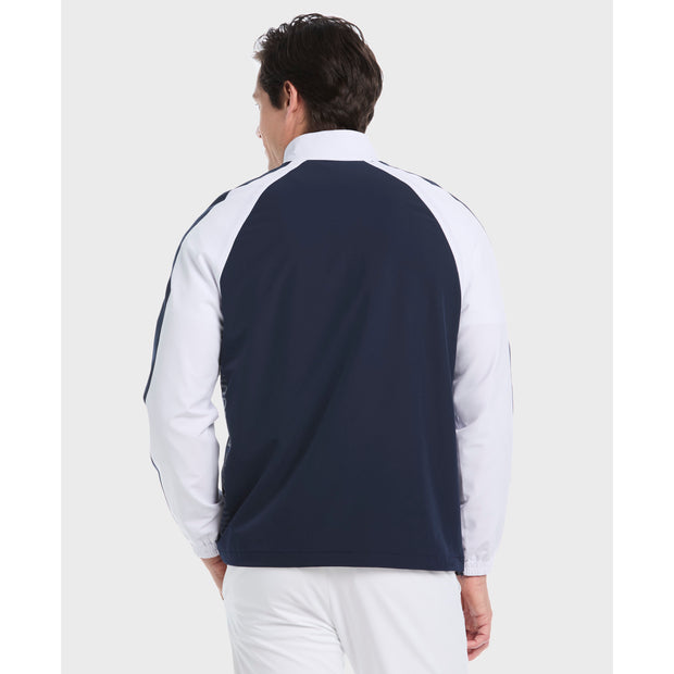 Quarter Zip Colour Block Golf Jacket (Black Iris) Back