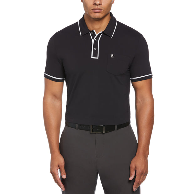 Technical Earl Short Sleeve Golf Polo Shirt In Caviar