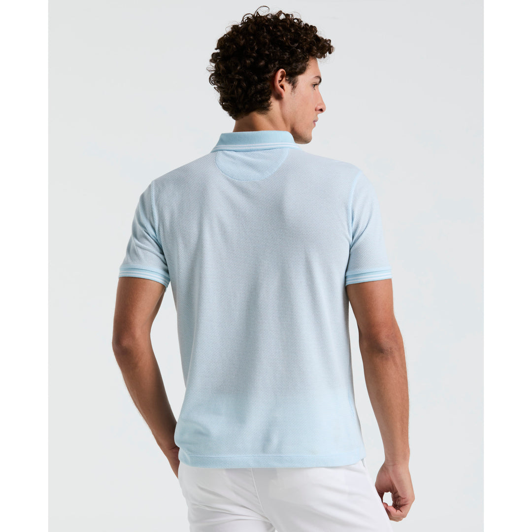 Jacquard Tipped 1/4 Zip Polo Shirt In Blue | Original Penguin®