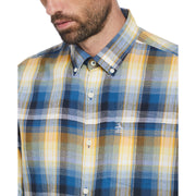 Ecovero Blend Plaid Shirt In Dark Blue