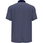Heritage Stripe Solid Collar Short Sleeve Polo Shirt In Black Iris