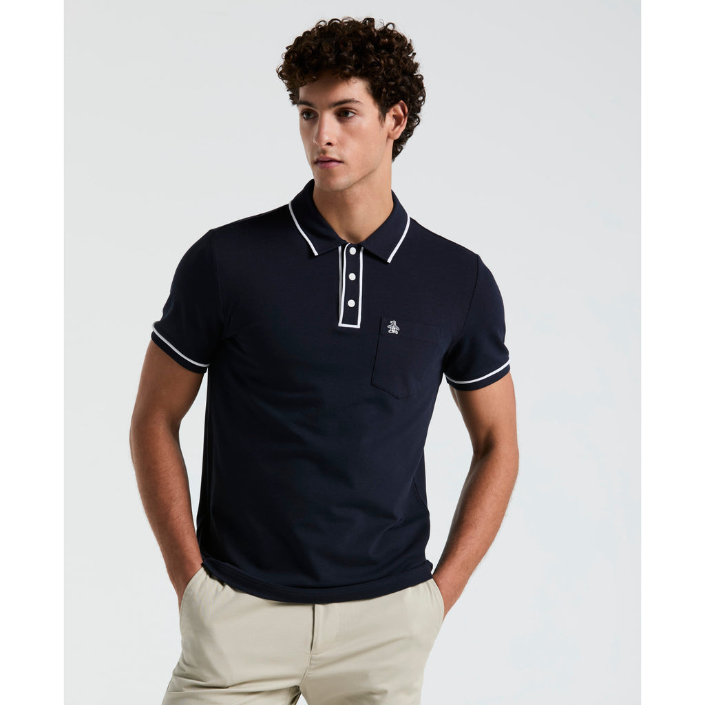 Earl Pique Polo Shirt Dark Sapphire