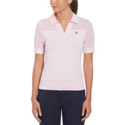 Women's Mesh Blocked Half Sleeve Golf Polo Shirt In Gelato Pink