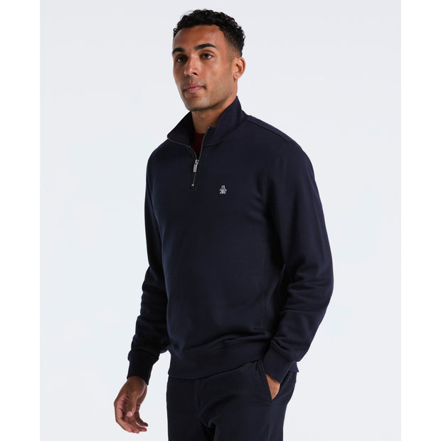 Sticker Pete Quarter Zip Sweatshirt (Dark Sapphire) Front