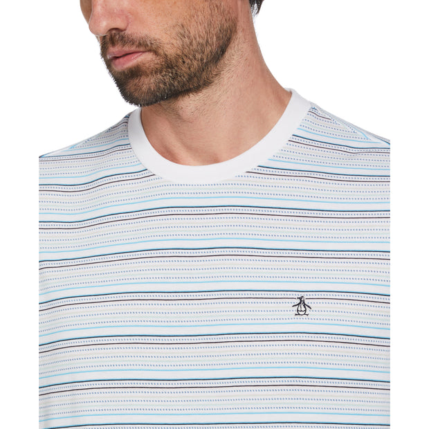 Coolmax® Blend Stripe T-Shirt In Bright White