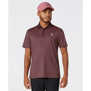 Geo Colour Block Golf Polo (Mauve Wine) Front