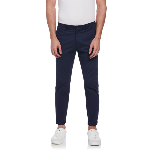 Bedford Cord Slim Fit Chino Trousers In Dark Sapphire