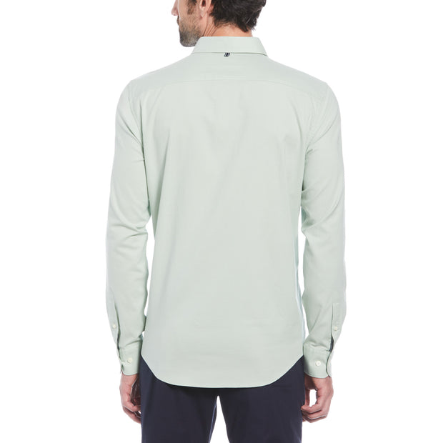 Ecovero Oxford Stretch Long Sleeve Shirt In Silt Green