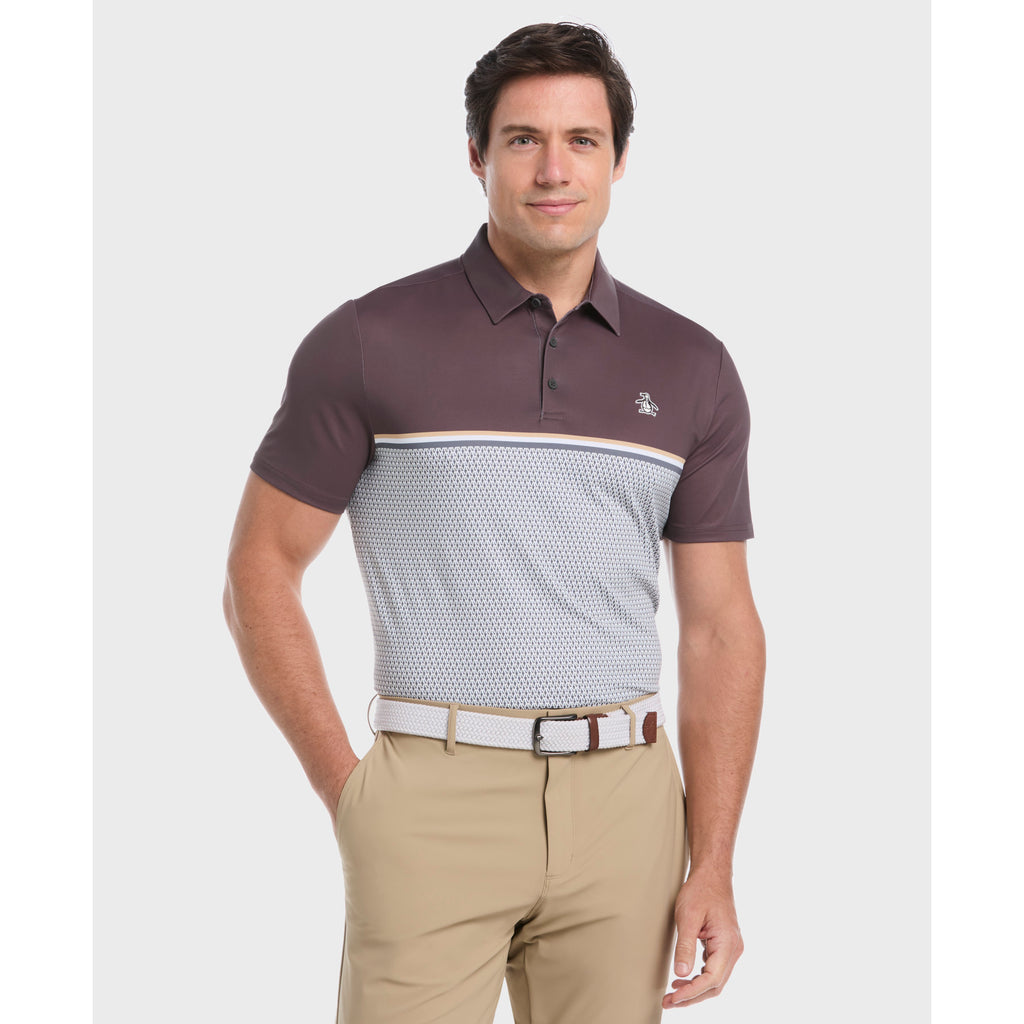 Block P Print Golf Polo Asphalt