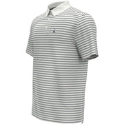 Heritage Stripe Solid Collar Short Sleeve Golf Polo Shirt In Bright White