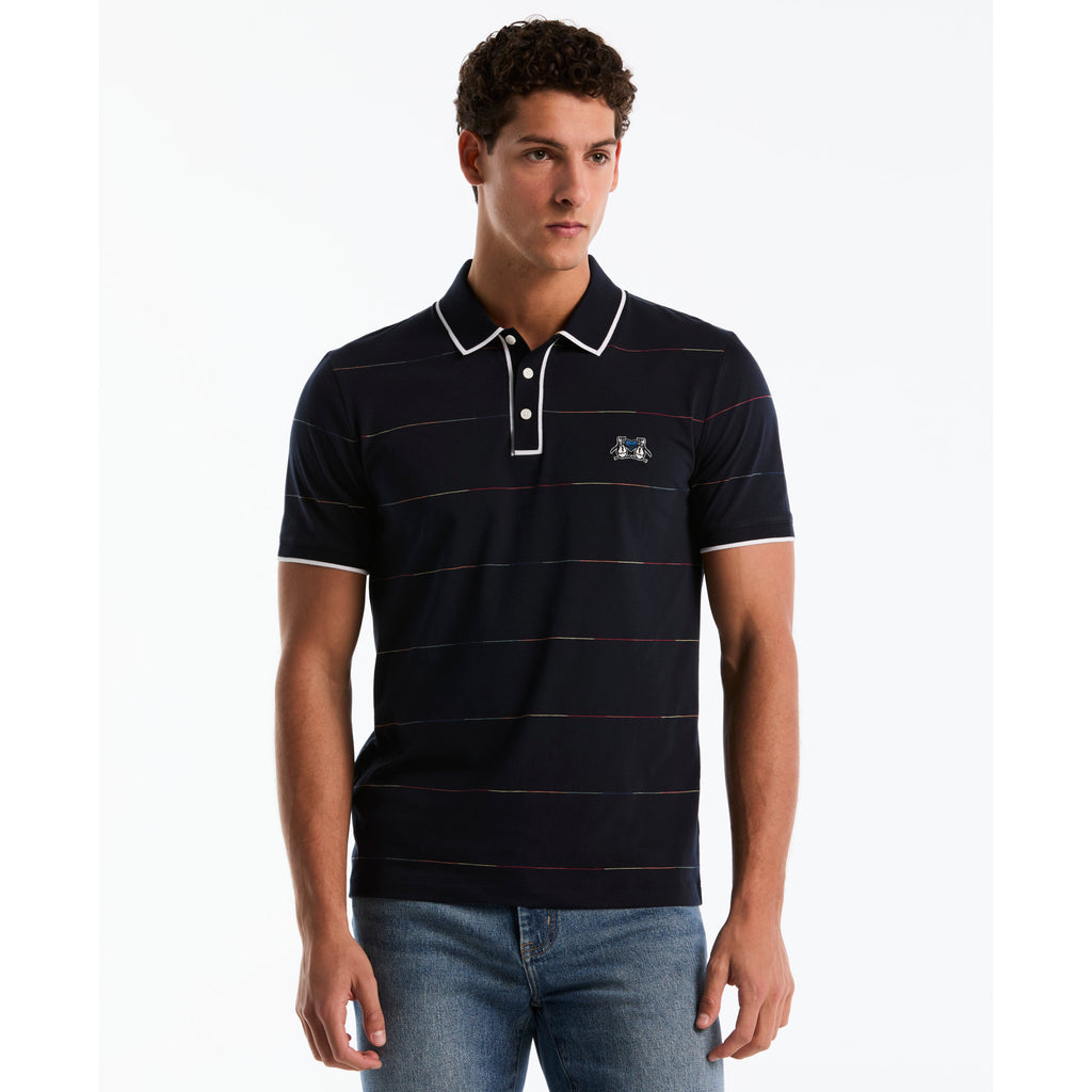 Earl Pride Stripe Polo Shirt Dark Sapphire