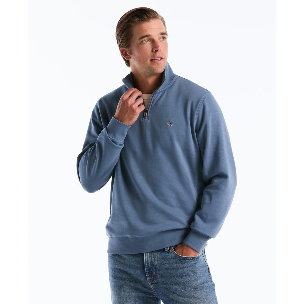 Sticker Pete Quarter Zip Sweatshirt In Copen Blue