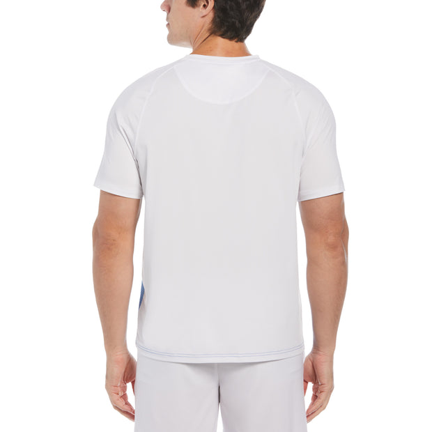 Ombre Tennis Ball Performance Short Sleeve Tennis T-Shirt In Bright White