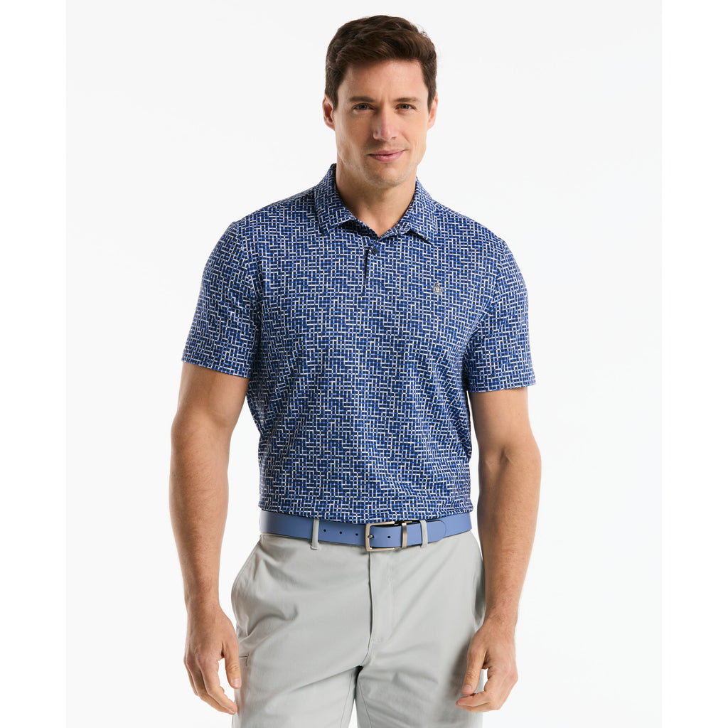 Theory Gingham Golf Polo Iris
