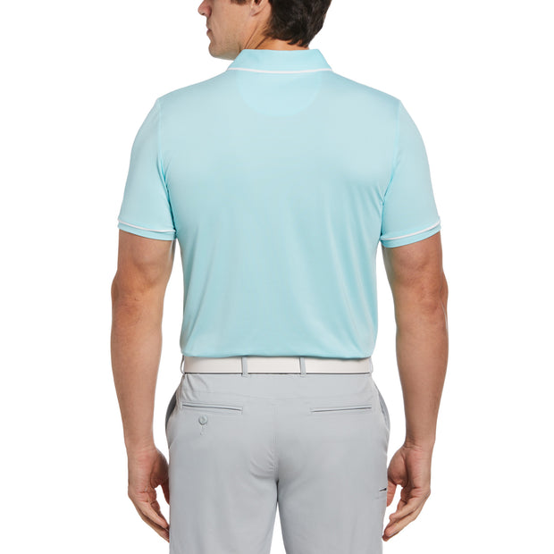 Oversized Pete Tipped Short Sleeve Golf Polo Shirt In Tanager Turquoise