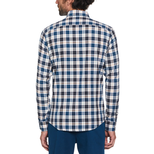Plaid Pattern Shirt In Bright White